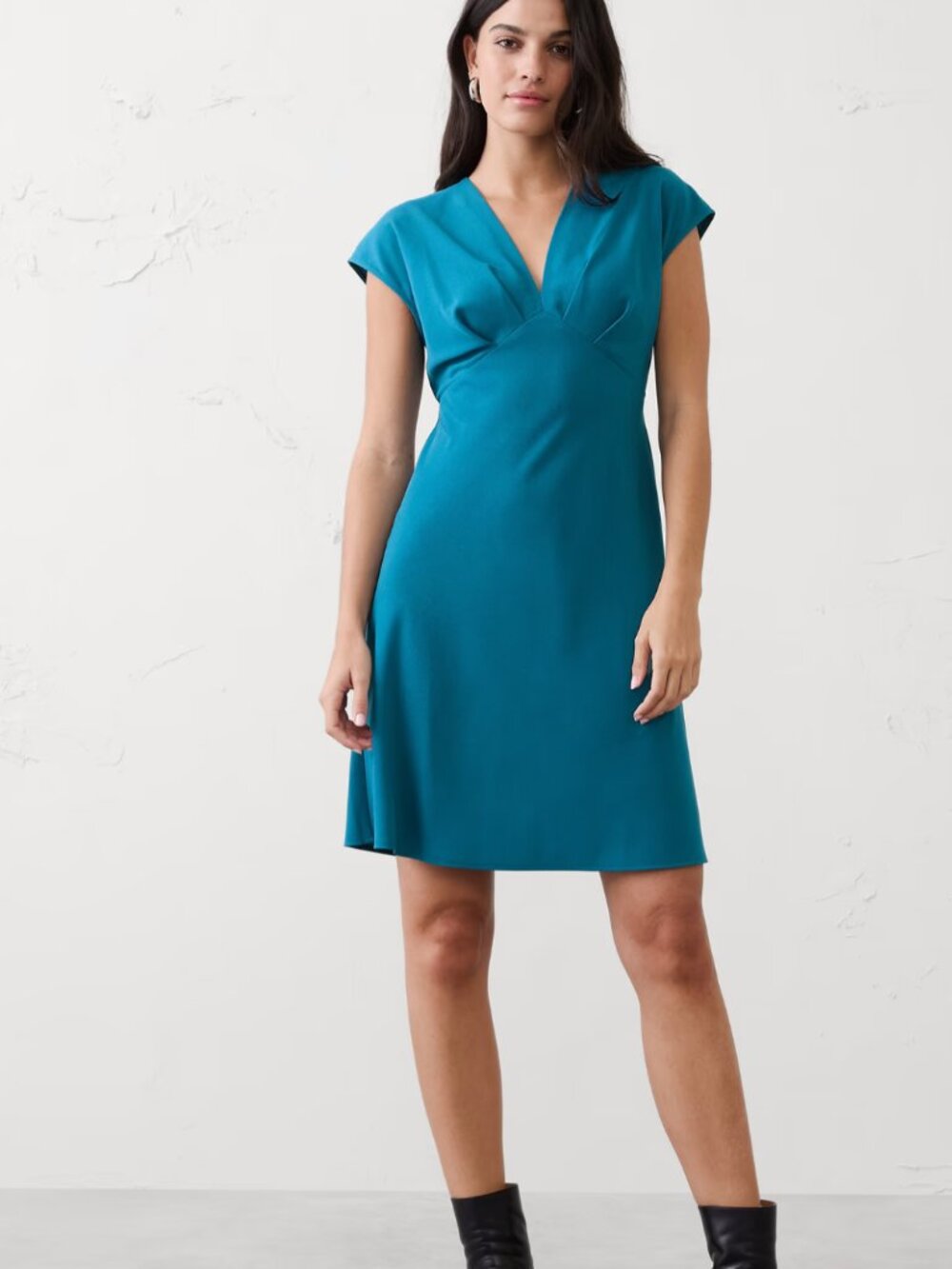 Banana Republic Factory back-tie mini dress in Lagoon Blue